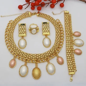 Necklace For Women Dubai Handmade Simple Jewelry Set Original Earrings Rings Bracelets Wedding Gifts Free Shipping Nigeria